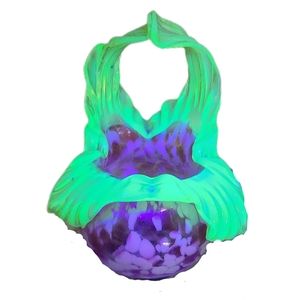 Antique 1890s Kralik Floriform Uranium Glass Vase One of a Kind